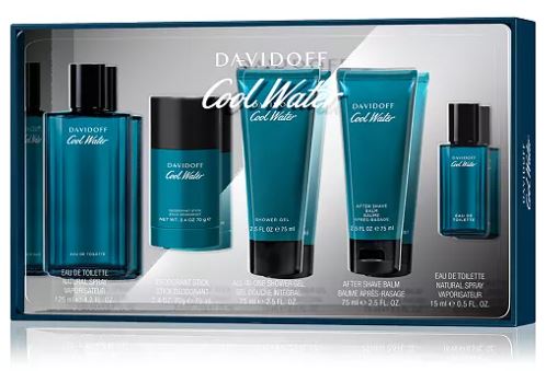 Cool Water Men 4.2oz Edt + Deo + Aftershave + Gel + Mini by Davidoff