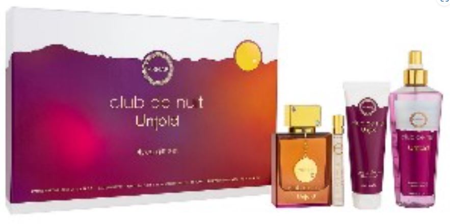 Club Nuit Untold 3.6oz Edp+1.7oz Body Spr+2.6oz Deo+Mini