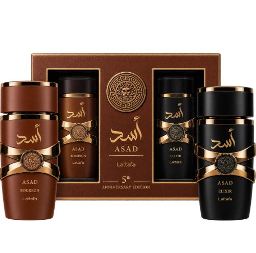 Asad Bourban 3.4oz Edp + Asad Elixir 3.4oz Edp By Lattafa