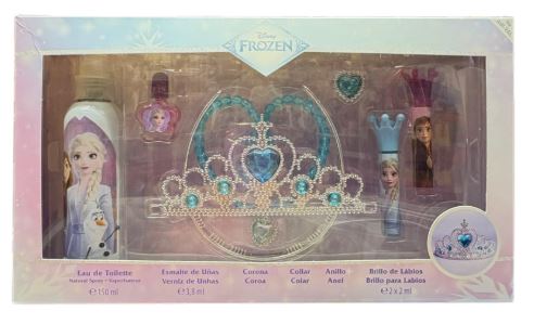 Frozen Disney 150ml Edt + Nail Polish +Tiara +Ring +2 Lip Gloss
