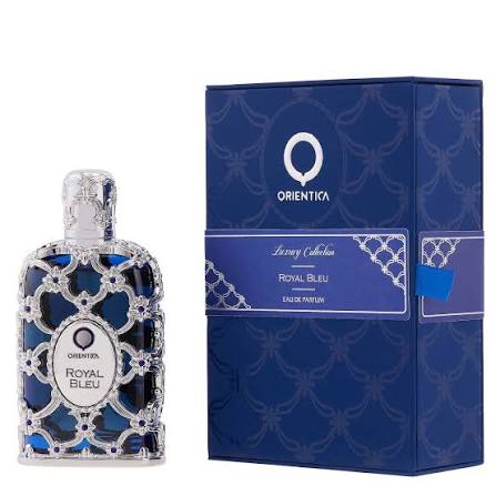 Orientica Royal Bleu Luxury Collection Eau De Parfum bottle and box