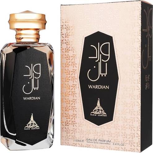 Paris Corner Wardian Eau de Parfum 3.4 oz black bottle and cream box