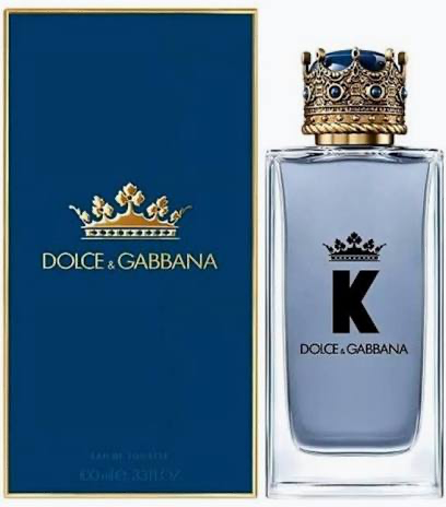 K by Dolce & Gabbana Eau de Toilette 3.4 oz for Men crown-cap bottle and blue box