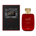Hawas Majestic 3.4 oz Eau de Parfum by Rasasi with red bottle and black presentation box