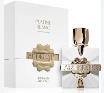 French Avenue Platine Blanc white perfume bottle and box