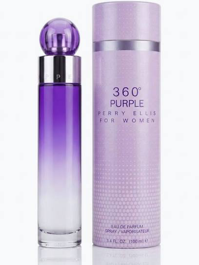 Perry Ellis 360 Purple for Women Eau de Parfum, 6.7 oz, bottle and box