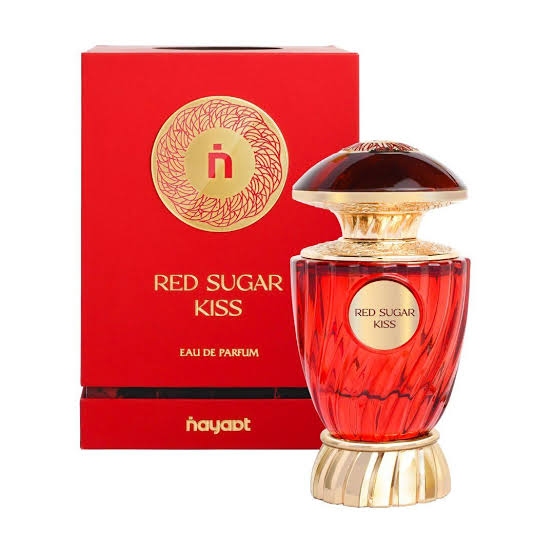 Hayaat Red Sugar Kiss Eau De Parfum bottle and box