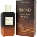 Khadlaj Island Vanilla Dunes amber and black bottle beside brown box