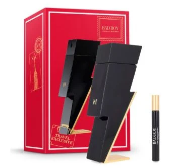 Carolina Herrera Bad Boy Eau de Toilette gift set with bottle and travel spray