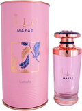 Lattafa Mayar 3.4 oz Eau de Parfum pink bottle and packaging