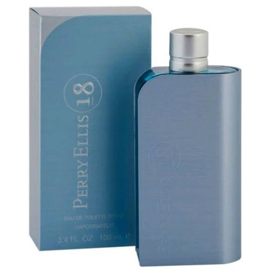 Perry Ellis 18 Eau de Toilette bottle and blue box