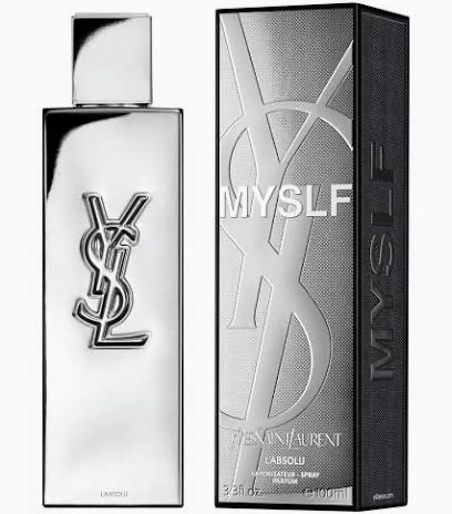 Yves Saint Laurent MYSLF L'Absolu silver bottle and box