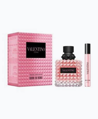 Valentino Donna Born in Roma pink box, 3.4 oz Eau de Parfum bottle and mini fragrance