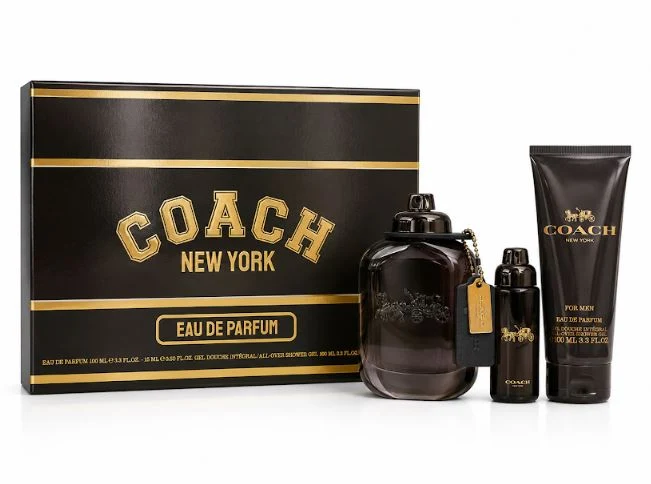 Coach for Men Eau de Parfum gift set with bottle, mini and gel