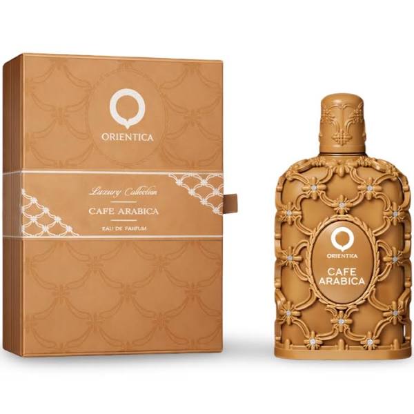 Orientica Cafe Arabica Luxury Collection Eau De Parfum bottle and box