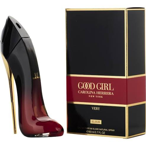 Carolina Herrera Very Good Girl Elixir Eau de Parfum 2.7 oz black-to-red stiletto bottle and box