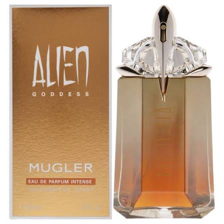 Mugler Alien Goddess Eau de Parfum Intense mini bottle and gold box