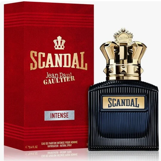 Jean Paul Gaultier Scandal Pour Homme Intense bottle and packaging