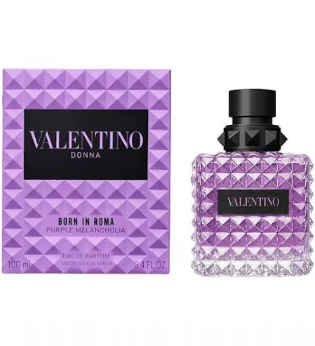 Valentino Donna Born in Roma Purple Melancholia purple bottle and box