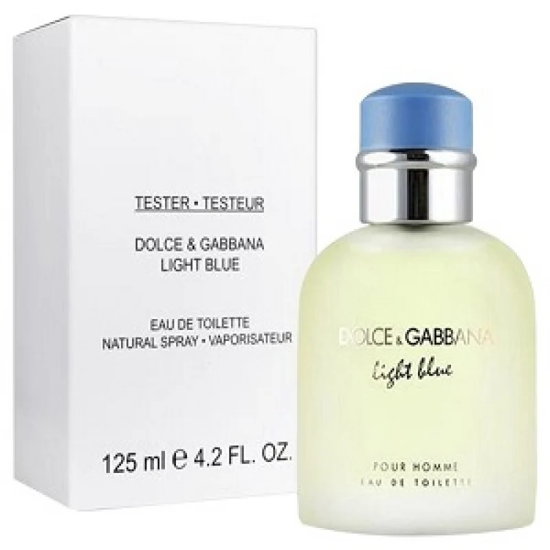 Dolce & Gabbana Light Blue Pour Homme Eau de Toilette 125 ml 4.2 oz tester bottle and white tester box
