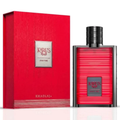 Khadlaj Karus Oud Fire red perfume bottle beside matching red box