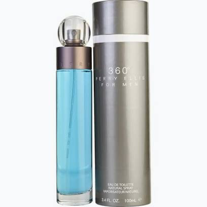 Perry Ellis 360 for Men blue Eau de Toilette bottle and silver box
