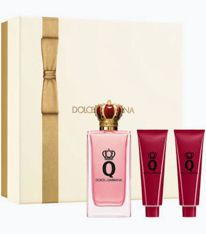 Q by Dolce & Gabbana Eau de Parfum 3.4 oz bottle with lotion, gel and gift box