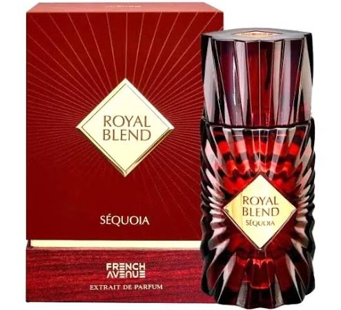 French Avenue Royal Blend Sequoia red perfume bottle and box