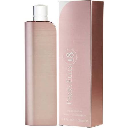 Perry Ellis 18 for Women Eau de Parfum bottle and pink box