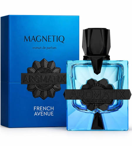 French Avenue Magnetiq Aromatix X blue perfume bottle and box