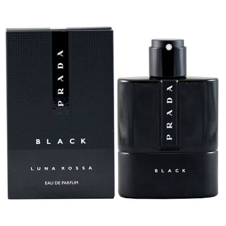 Prada Luna Rossa Black Eau de Parfum 3.4 oz black bottle and box