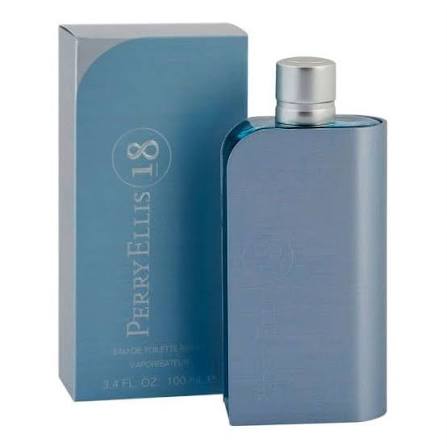 Perry Ellis 18 Eau de Toilette bottle and blue box