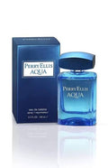 Perry Ellis Aqua Eau de Toilette blue bottle and box