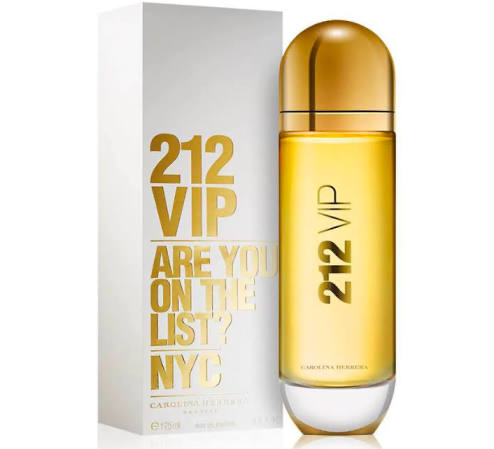 Carolina Herrera 212 VIP Eau de Parfum for Women 4.2 oz gold bottle and box