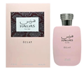 Hawas Eclat For Her 3.4 oz Eau de Parfum pink bottle and box by Rasasi