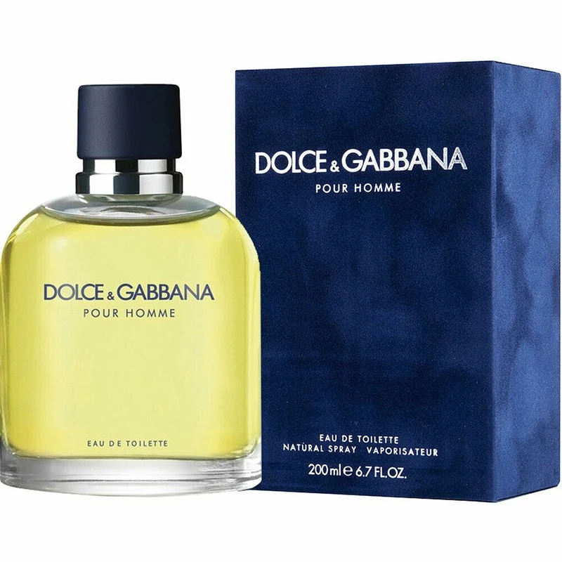 Dolce & Gabbana Pour Homme Eau de Toilette 6.7 oz 200 ml bottle and blue box