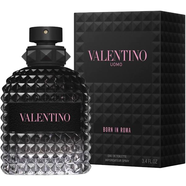 Valentino Uomo Born in Roma black studded bottle and box