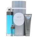 Perry Ellis 360 Men Canister Gift Set with Eau de Toilette, aftershave gel, and mini