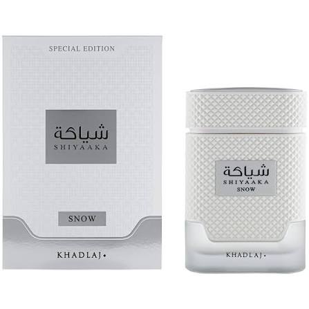 Khadlaj Shiyaaka Snow Special Edition perfume bottle and box