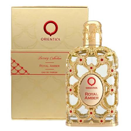 Orientica Royal Amber 5.0oz Eau De Parfum bottle and box